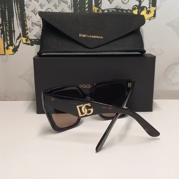 New Authentic Dolce & Gabbana DG4438 4536 Havana Square Sunglasses